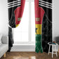 Ghana Football Custom Window Curtain Go Black Queens Kente Pattern