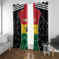 Ghana Football Custom Window Curtain Go Black Queens Kente Pattern