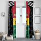Ghana Football Custom Window Curtain Go Black Queens Kente Pattern