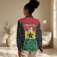 Ghana Football Custom Women Casual Shirt Go Black Queens Kente Pattern