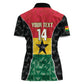 Ghana Football Custom Women Polo Shirt Go Black Queens Kente Pattern