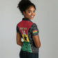 Ghana Football Custom Women Polo Shirt Go Black Queens Kente Pattern