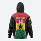 Ghana Football Custom Zip Hoodie Go Black Queens Kente Pattern