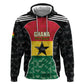 Ghana Football Custom Zip Hoodie Go Black Queens Kente Pattern