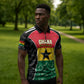 Ghana Football Custom Zipper Polo Shirt Go Black Queens Kente Pattern