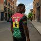 Ghana Football Custom Zipper Polo Shirt Go Black Queens Kente Pattern