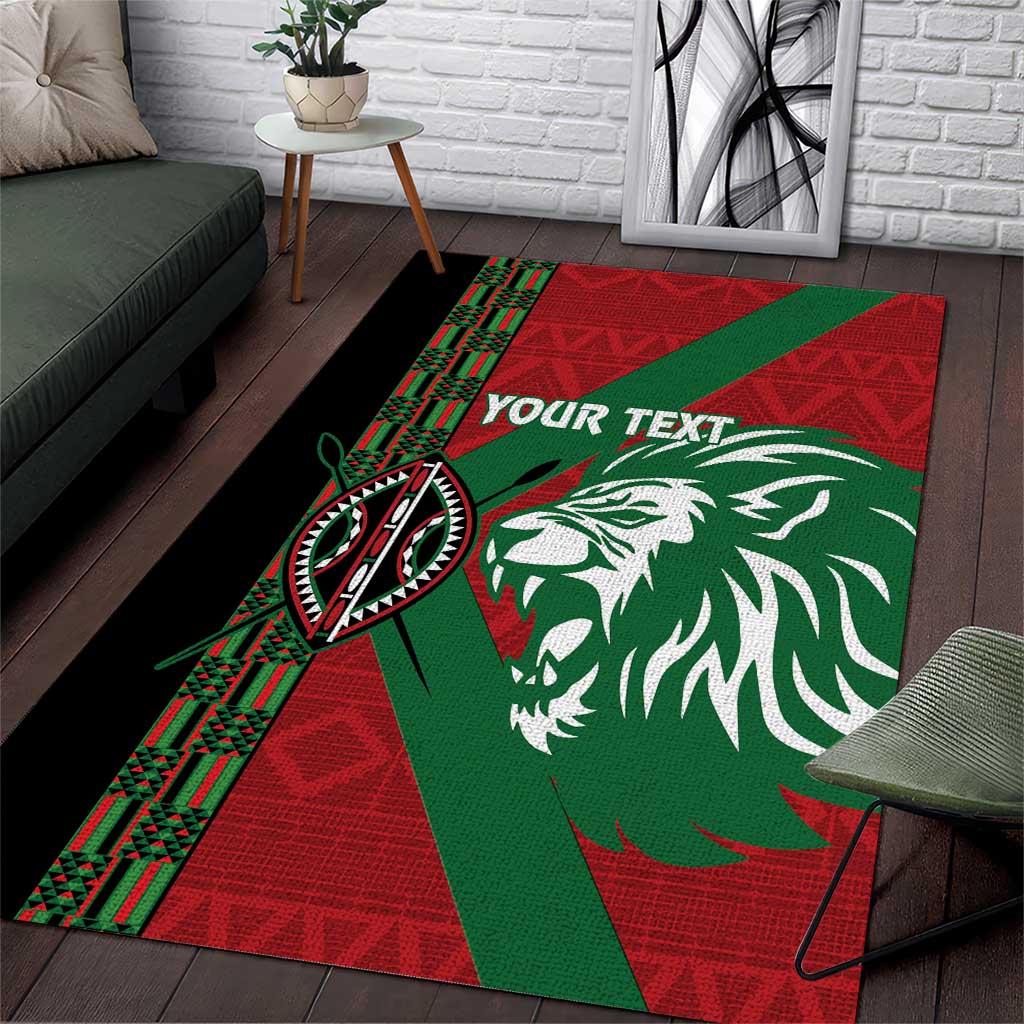 Afro Kenya Rugby Custom Area Rug Go Lionesses - African Pattern
