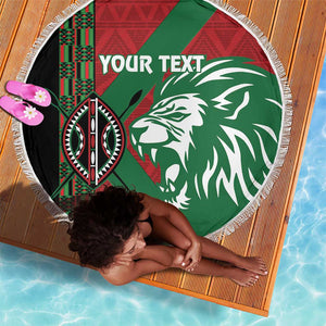 Afro Kenya Rugby Custom Beach Blanket Go Lionesses - African Pattern