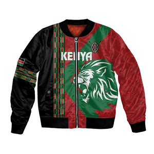 Afro Kenya Rugby Custom Bomber Jacket Go Lionesses - African Pattern