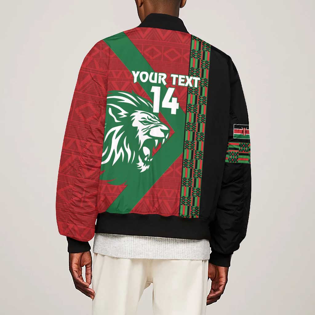 Afro Kenya Rugby Custom Bomber Jacket Go Lionesses - African Pattern