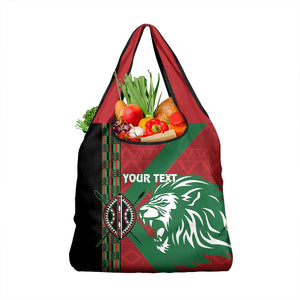 Afro Kenya Rugby Custom Grocery Bag Go Lionesses - African Pattern