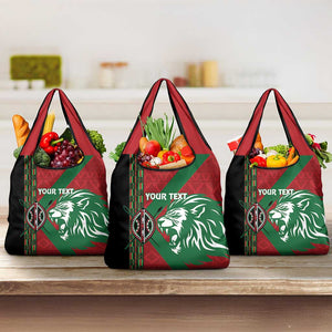 Afro Kenya Rugby Custom Grocery Bag Go Lionesses - African Pattern