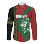 Afro Kenya Rugby Custom Long Sleeve Button Shirt Go Lionesses - African Pattern