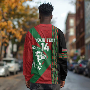 Afro Kenya Rugby Custom Long Sleeve Shirt Go Lionesses - African Pattern