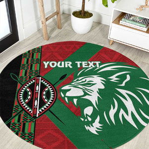 Afro Kenya Rugby Custom Round Carpet Go Lionesses - African Pattern