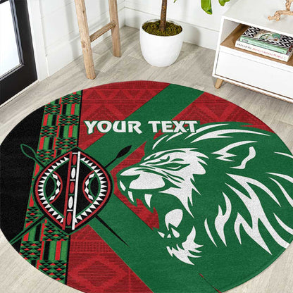 Afro Kenya Rugby Custom Round Carpet Go Lionesses - African Pattern