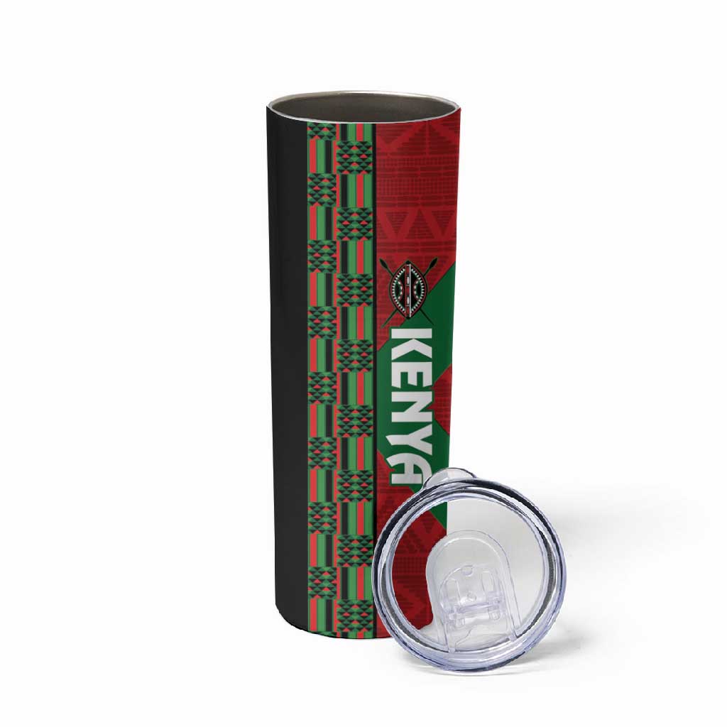 Afro Kenya Rugby Custom Skinny Tumbler Go Lionesses - African Pattern