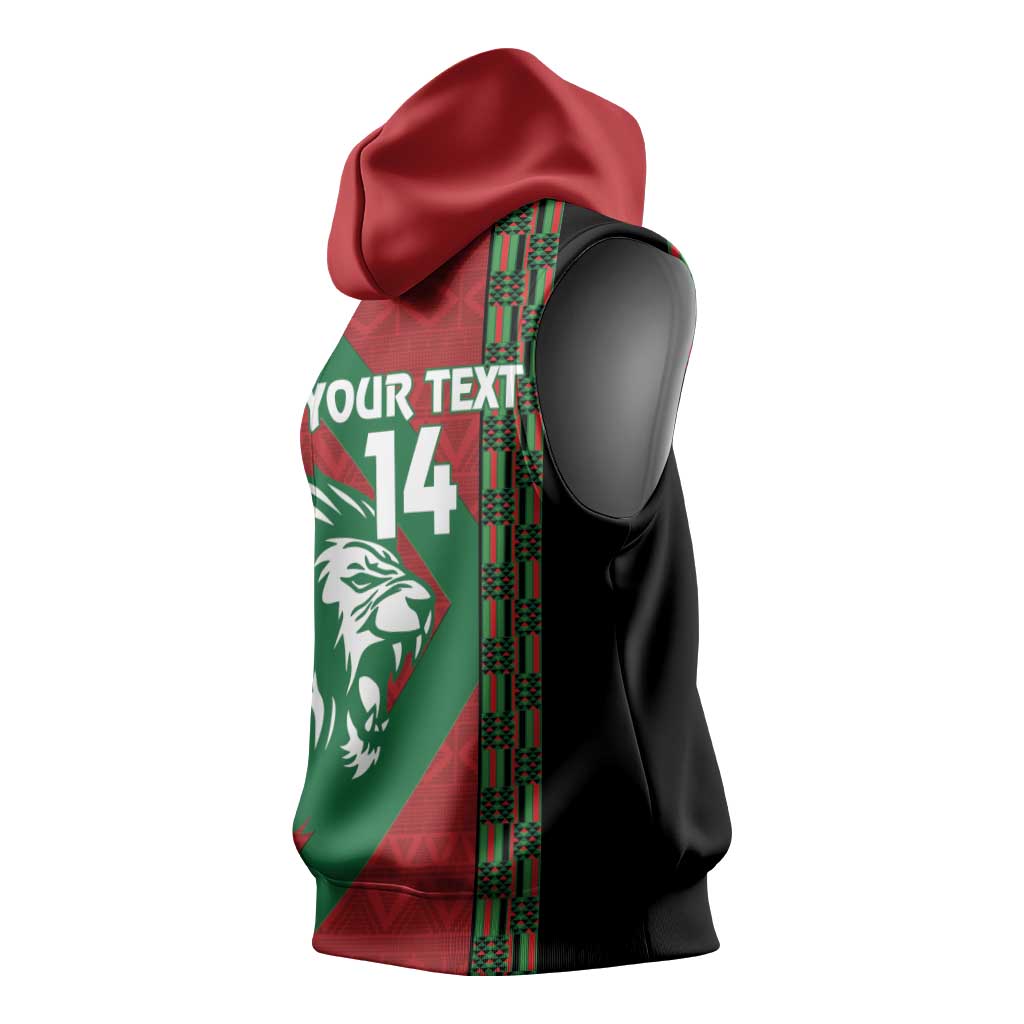 Afro Kenya Rugby Custom Sleeveless Hoodie Go Lionesses - African Pattern - African Pride