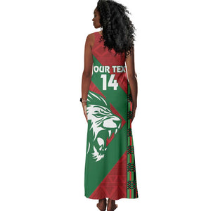 Afro Kenya Rugby Custom Tank Maxi Dress Go Lionesses - African Pattern