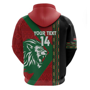 Afro Kenya Rugby Custom Zip Hoodie Go Lionesses - African Pattern