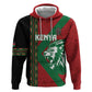 Afro Kenya Rugby Custom Zip Hoodie Go Lionesses - African Pattern