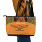 Custom Zambia Football Leather Tote Bag Copper Queens Kente Pattern