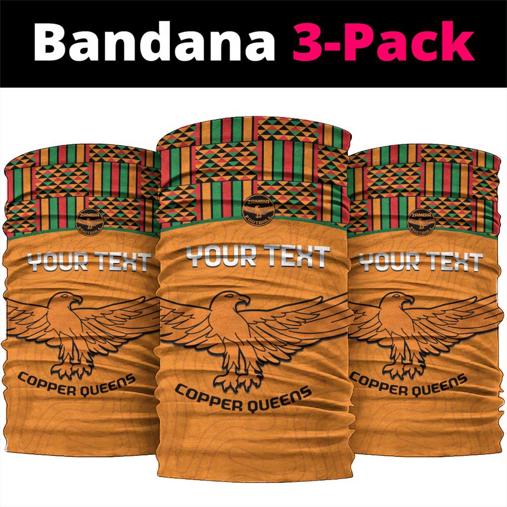 Zambia Football Neck Gaiter Copper Queens Kente Pattern - African Pride