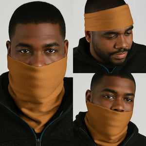 Zambia Football Neck Gaiter Copper Queens Kente Pattern - African Pride