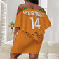 Custom Zambia Football Off Shoulder Short Dress Copper Queens Kente Pattern LT14