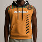 Custom Zambia Football Sleeveless Hoodie Copper Queens Kente Pattern - African Pride