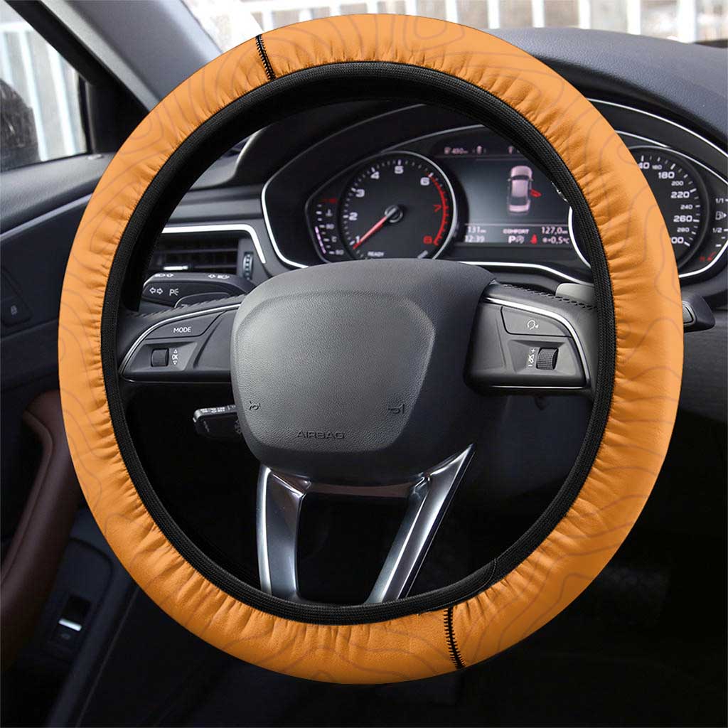 Zambia Football Steering Wheel Cover Copper Queens Kente Pattern