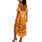 Custom Zambia Football Summer Maxi Dress Copper Queens Kente Pattern