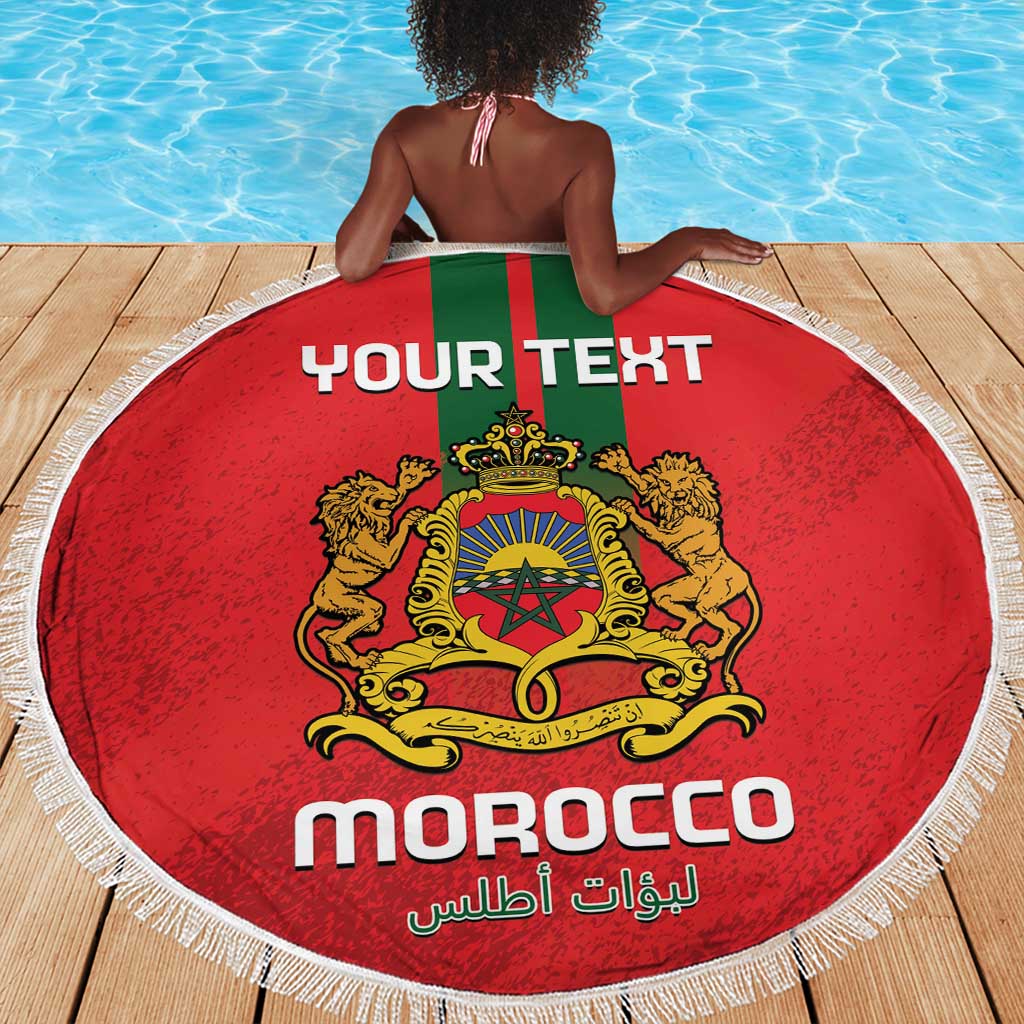Custom Morocco Football Beach Blanket Go Lionesses of Atlas