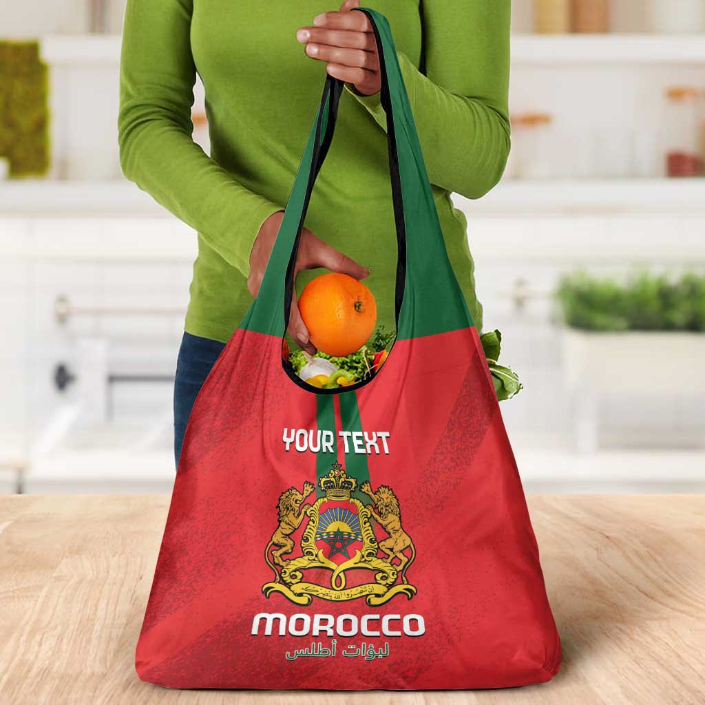 Custom Morocco Football Grocery Bag Go Lionesses of Atlas