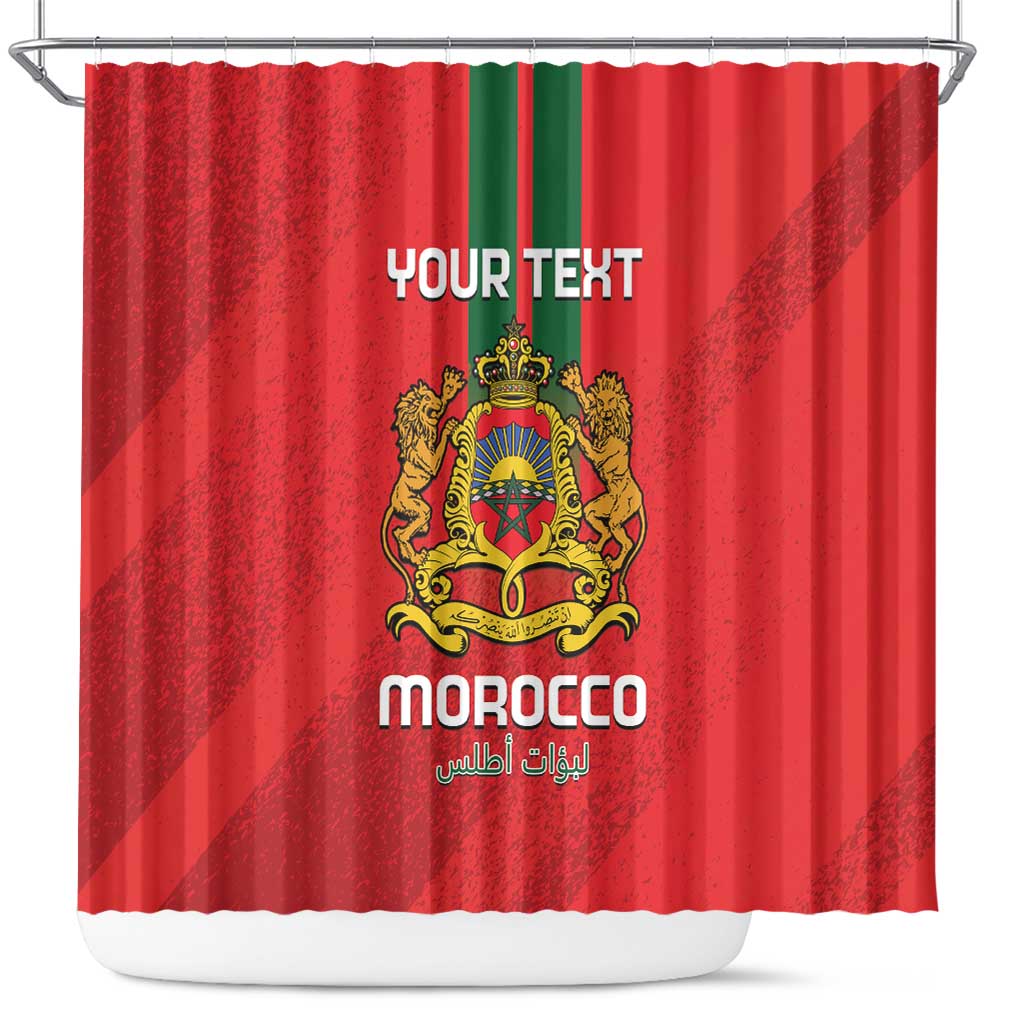 Custom Morocco Football Shower Curtain Go Lionesses of Atlas