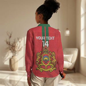 Custom Morocco Football Women Casual Shirt Go Lionesses of Atlas LT14
