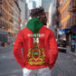 Custom Morocco Football Zip Hoodie Go Lionesses of Atlas