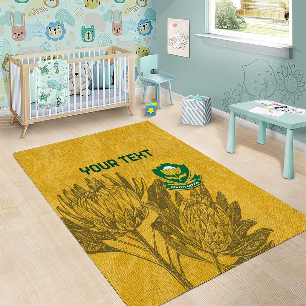 Custom South Africa Soccer Area Rug Go Banyana Banyana Proteas