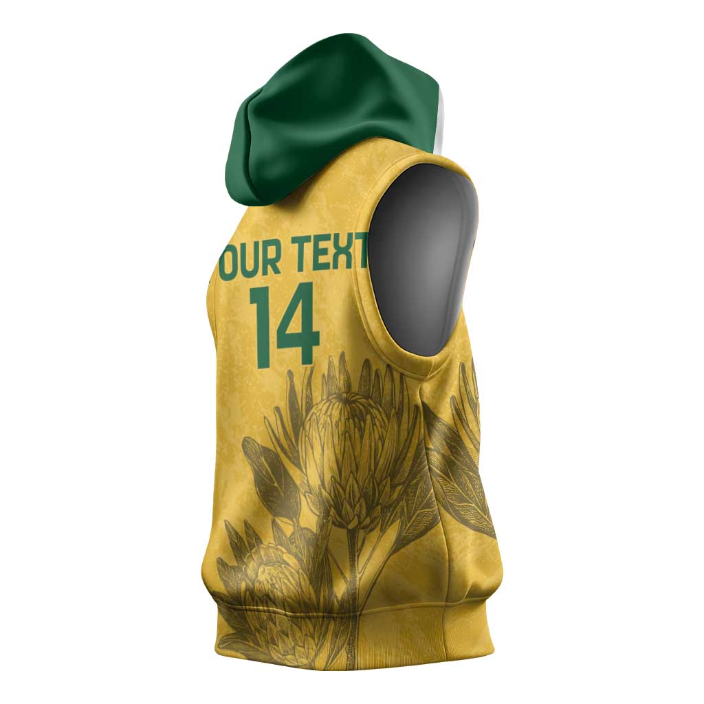 Custom South Africa Soccer Sleeveless Hoodie Go Banyana Banyana Proteas - African Pride