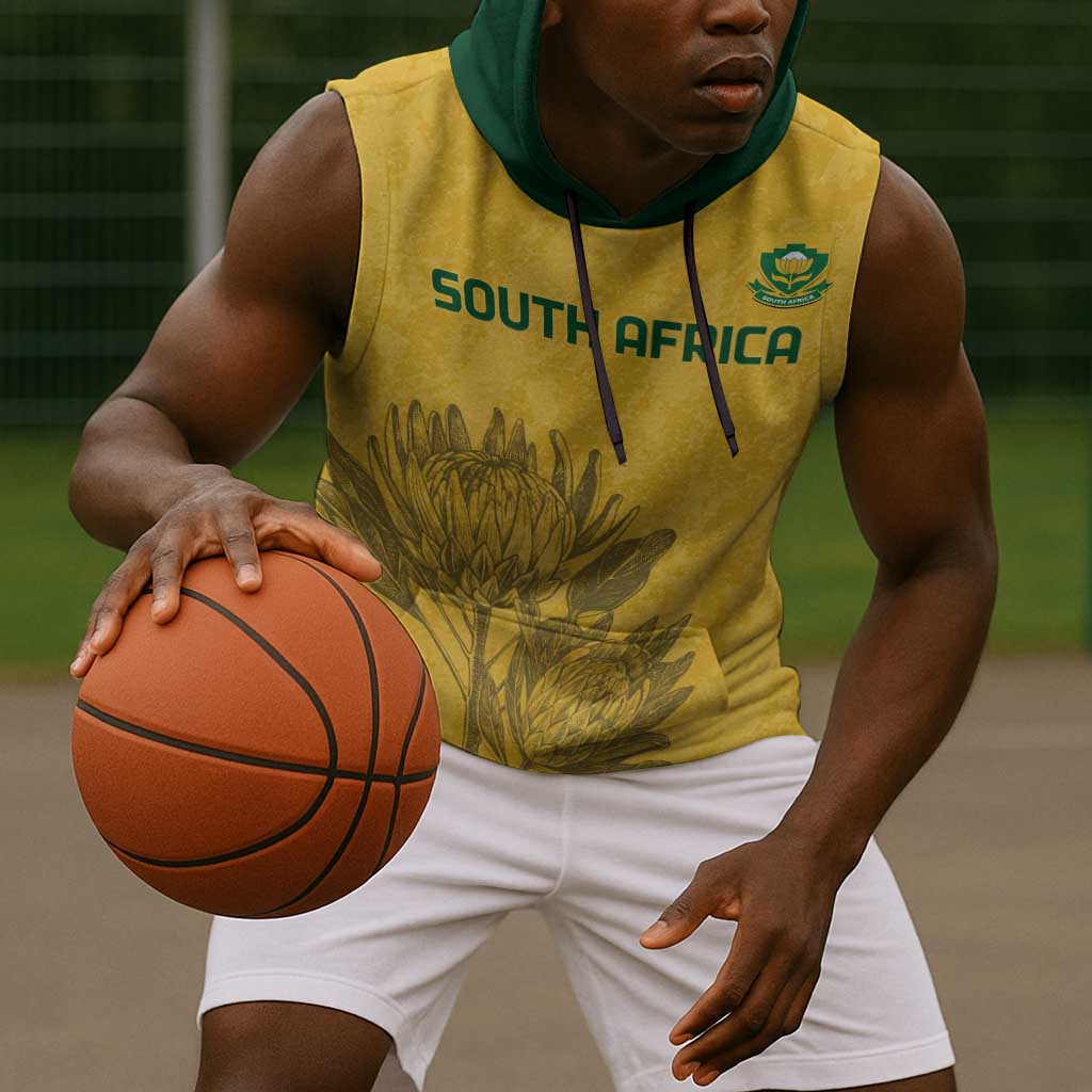 Custom South Africa Soccer Sleeveless Hoodie Go Banyana Banyana Proteas - African Pride