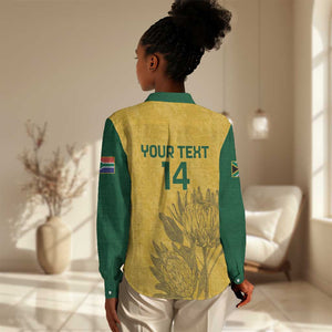 Custom South Africa Soccer Women Casual Shirt Go Banyana Banyana Proteas LT14