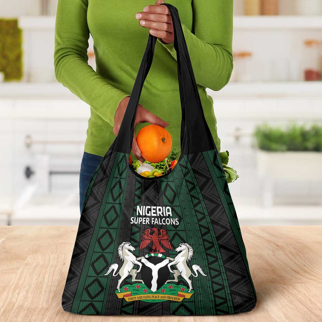 Nigeria Football Grocery Bag Go Super Falcons African Pattern
