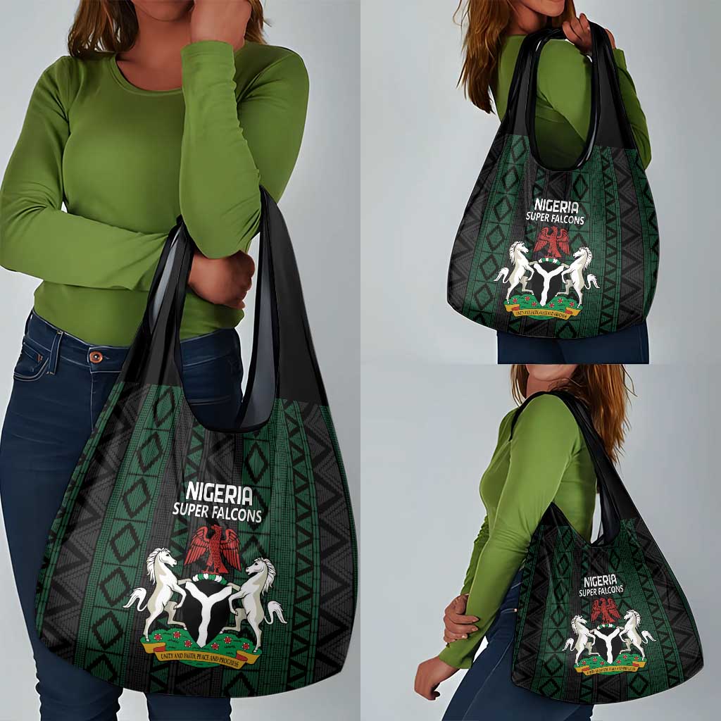 Nigeria Football Grocery Bag Go Super Falcons African Pattern