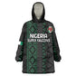 Custom Nigeria Football KId Wearable Blanket Hoodie Go Super Falcons African Pattern