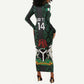Custom Nigeria Football Long Sleeve Bodycon Dress Go Super Falcons African Pattern LT14