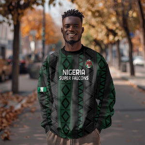 Custom Nigeria Football Sweatshirt Go Super Falcons African Pattern