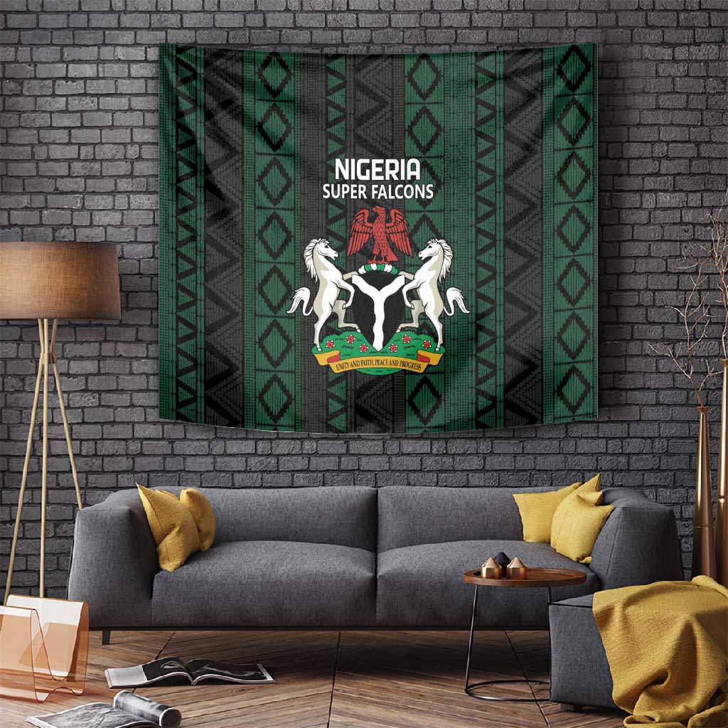 Nigeria Football Tapestry Go Super Falcons African Pattern