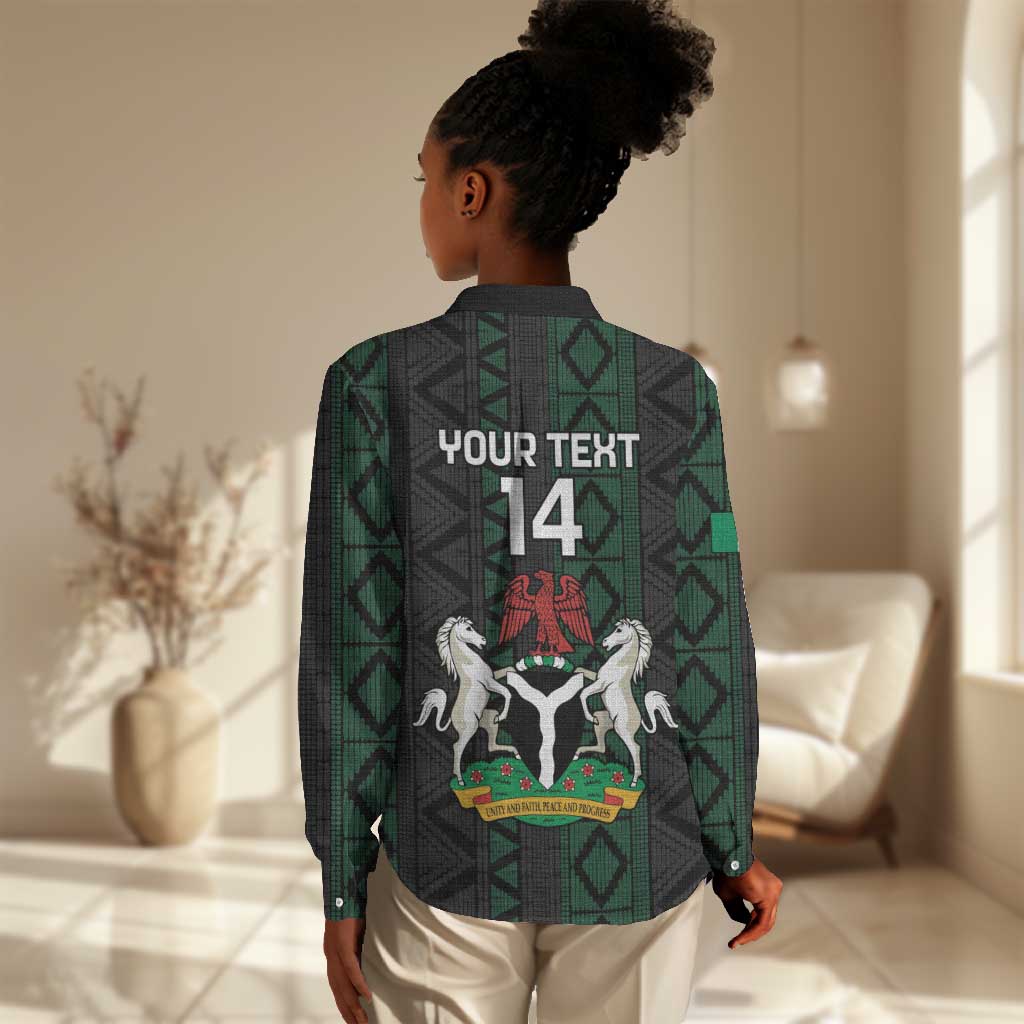 Custom Nigeria Football Women Casual Shirt Go Super Falcons African Pattern LT14