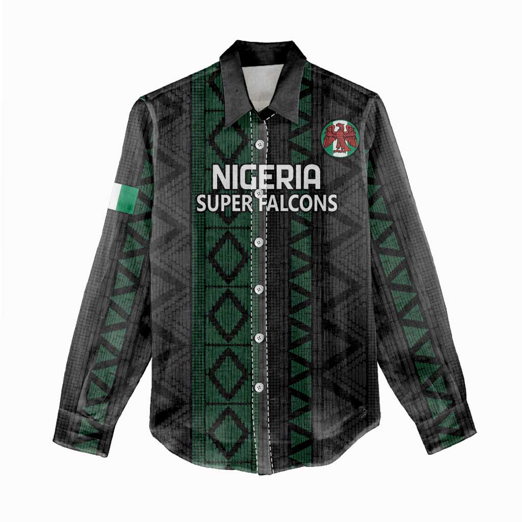 Custom Nigeria Football Women Casual Shirt Go Super Falcons African Pattern LT14