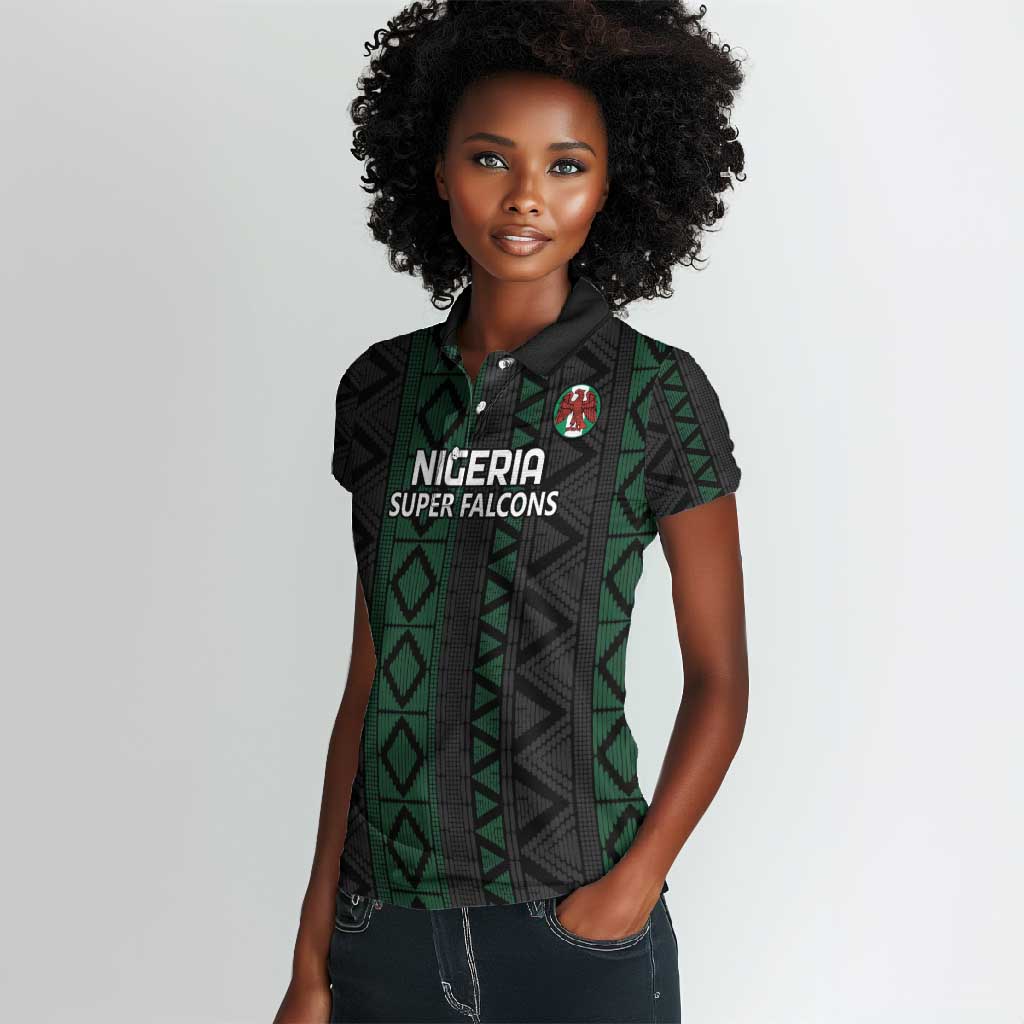 Custom Nigeria Football Women Polo Shirt Go Super Falcons African Pattern